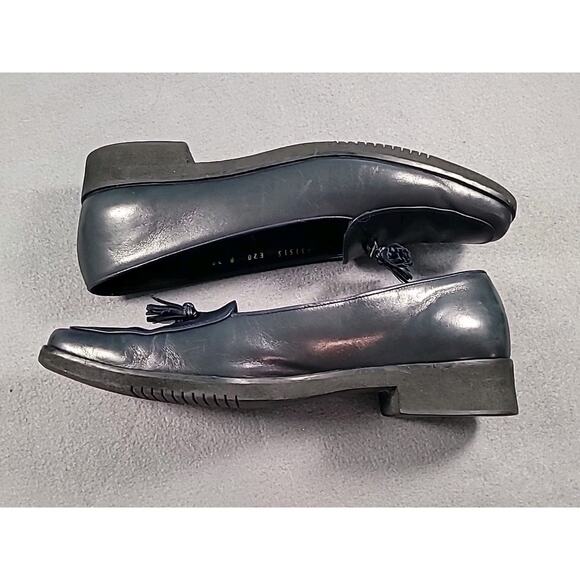 VTG Ferragamo Navy Leather Tassel Loafers 👞 Women’s 8 2A Classic Preppy Chic - Picture 4 of 9